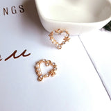Metal Love Circular Inlaid Pearls DIY Jewelry Accessories