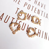 Metal Love Circular Inlaid Pearls DIY Jewelry Accessories