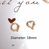 Metal Love Circular Inlaid Pearls DIY Jewelry Accessories