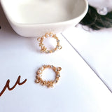 Metal Love Circular Inlaid Pearls DIY Jewelry Accessories
