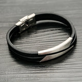 Europe & US Stainless Steel Leather Bracelet Hand Decoration