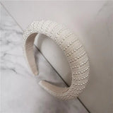 Bridal Pearl Hair Band with Rhinestones