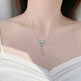 925 Silver Moon & Star Necklace with Moonstone