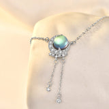 925 Silver Moon & Star Necklace with Moonstone