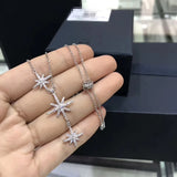 Europe & US M-Shaped CZ Star Pendant Necklace for Women