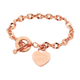Europe & US Heart Circle OT Buckle Bracelet Female Titanium Steel Love Chain