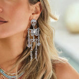 Europe US Cross-Border Skeleton Earrings Exaggerated Halloween Jewelry