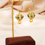 Zircon Pearl Sweet Round Earrings Bridal Wedding Dress