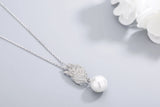 925S Silver Wings Diamond Pendant Necklace