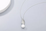 925S Silver Wings Diamond Pendant Necklace