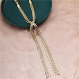 Copper Woven Flower Tassel Sweater Chain for Women