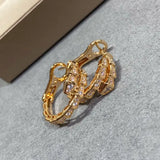 925 Silver Zircon Snakebone Earrings