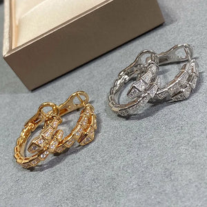 925 Silver Zircon Snakebone Earrings