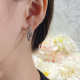 925 Silver Zircon Snakebone Earrings