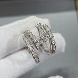 925 Silver Zircon Snakebone Earrings