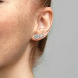 925 Silver Pentagram Earrings - Heart-Shaped Shell Design for Women