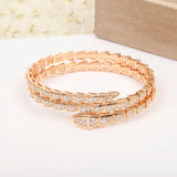 925 Sterling Silver Snake Bone Zircon Bracelet