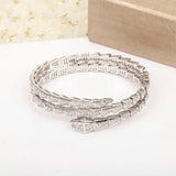 925 Sterling Silver Snake Bone Zircon Bracelet