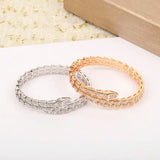 925 Sterling Silver Snake Bone Zircon Bracelet