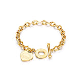 Heart Charm Bracelet 18K Plated Women's Jewelry Gift