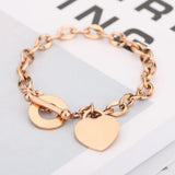 Heart Charm Bracelet 18K Plated Women's Jewelry Gift