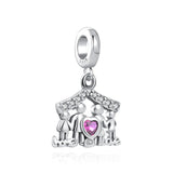 925 Silver Key Flower Pendant for DIY Bracelet Necklace Jewelry