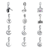 925 Silver Key Flower Pendant for DIY Bracelet Necklace Jewelry