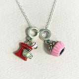 European 925 Silver Cake Mixing Machine Bead Pendant for DIY Charm Bracelet Neck