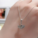 925 Silver Ginkgo Biloba Leaf Bead Pendant for DIY Charm Bracelet