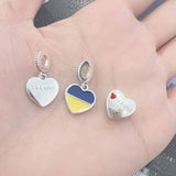 925 Silver Ukraine Heart Shape Diy Bead Pendant for Bracelet Necklace