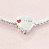 925 Silver Ukraine Heart Shape Diy Bead Pendant for Bracelet Necklace