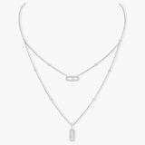 925 Silver Diamond Necklace Double Layer Necklace for Women