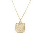 925 Silver Square Rose Pendant Necklace Gift for Girlfriend