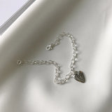 925 Silver Heart Pendant Bracelet Jewelry Gift for Girlfriend