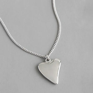 925 Silver Heart Pendant Necklace Fine Jewelry Gift for Girlfriend