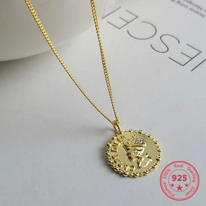 Silver Round Pendant Necklace for Women Jewelry
