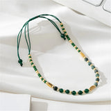 Bohemian Style Green Stone Adjustable Bracelet for Girls