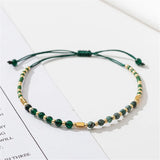 Bohemian Style Green Stone Adjustable Bracelet for Girls