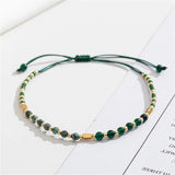 Bohemian Style Green Stone Adjustable Bracelet for Girls