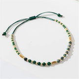 Bohemian Style Green Stone Adjustable Bracelet for Girls