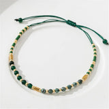 Bohemian Style Green Stone Adjustable Bracelet for Girls