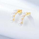Versatile Sterling Silver Pearl Earrings Light Jewelry