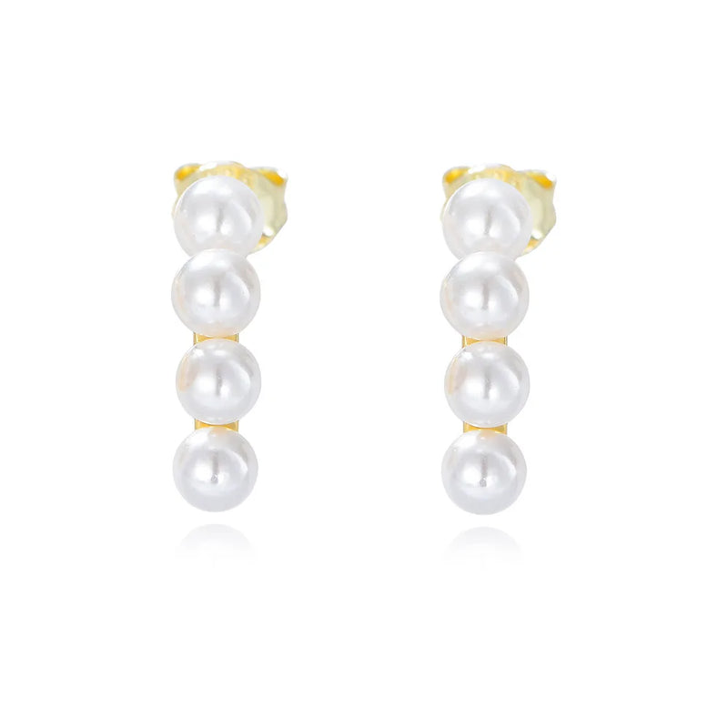 Versatile Sterling Silver Pearl Earrings Light Jewelry