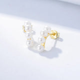 Versatile Sterling Silver Pearl Earrings Light Jewelry