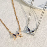European American Couple Clavicle Chain Zircon Necklace Set