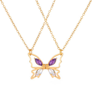 European American Couple Clavicle Chain Zircon Necklace Set