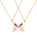 European American Couple Clavicle Chain Zircon Necklace Set
