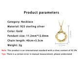925 Silver Round Pendant Necklace Women Jewelry
