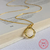 925 Silver Round Pendant Necklace Women Jewelry