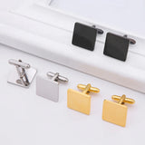 European American Man's Steel Cufflinks Titanium Studs